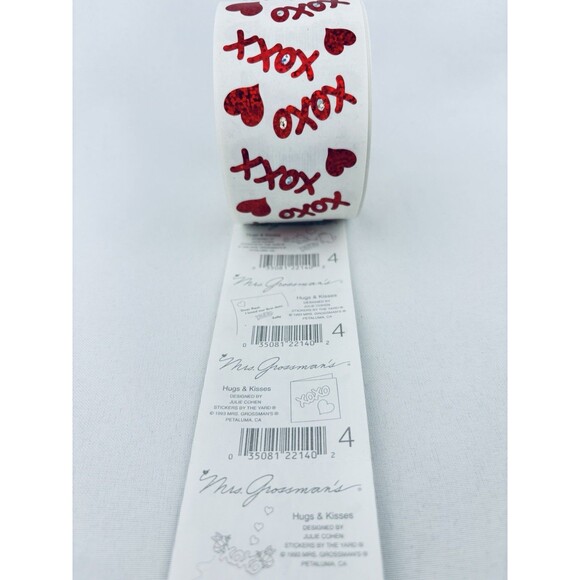 Vintage 1993 Hugs & Kisses Mrs. Grossman's Stickers Roll Hearts X O Scrapbooking - Picture 6 of 8